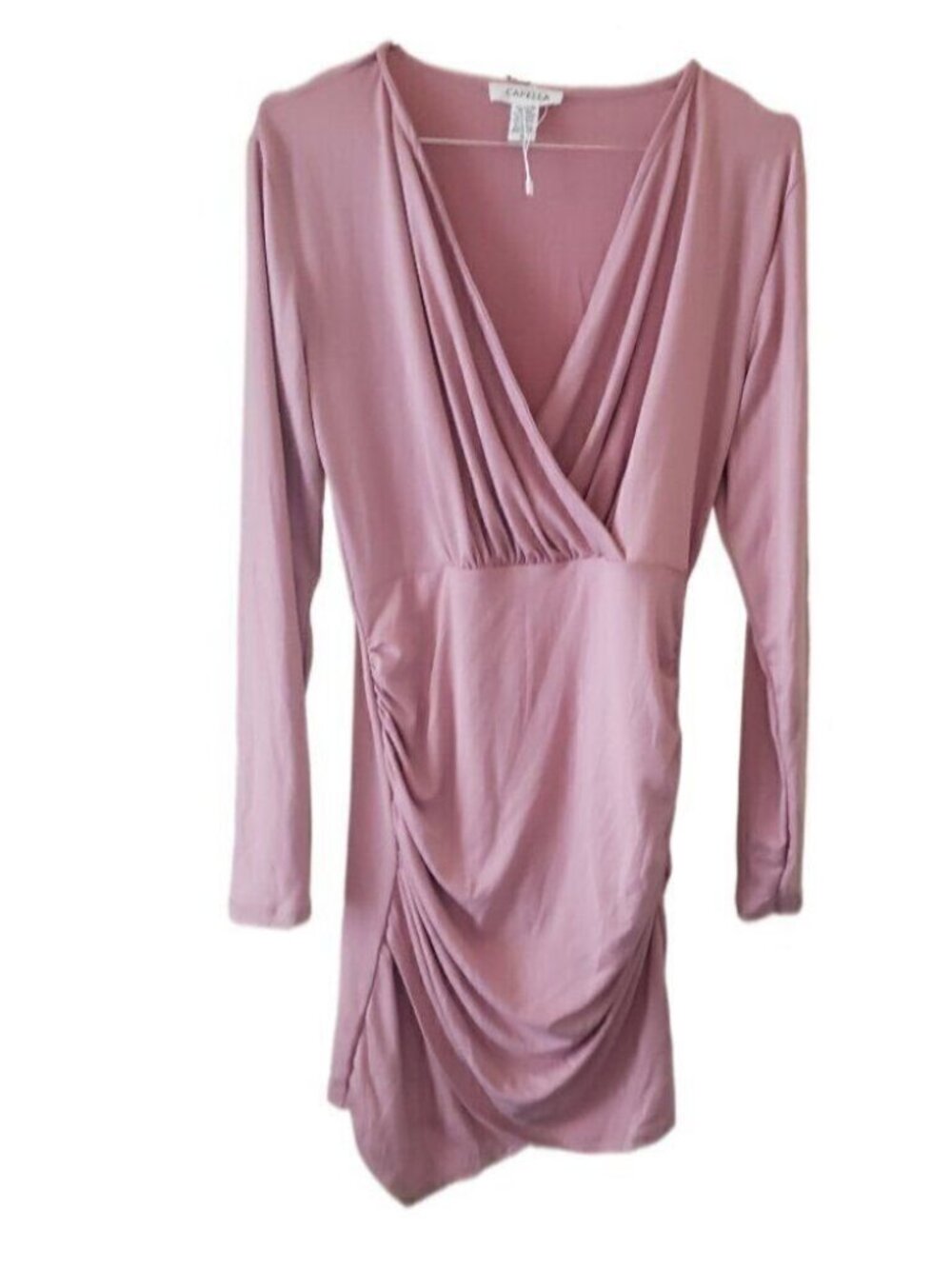 Capella Pink Drapy Cross Over Dress